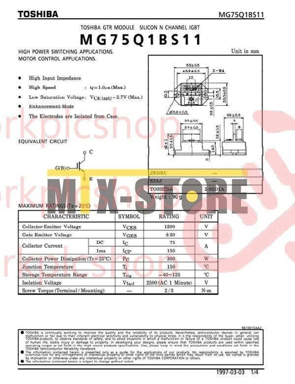 1PCS Module TOSHIBA MG75Q1BS11 Quality Assurance