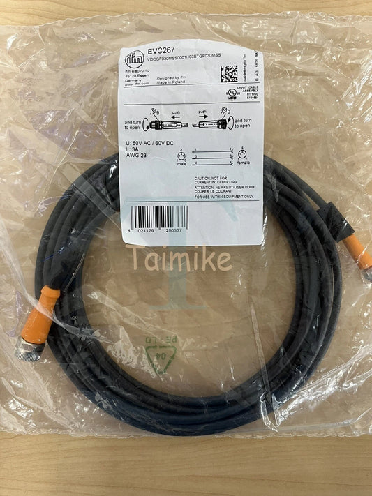 ! IFM EFECTOR EVC267 Sensor Connection Cable - M8/M8 - Factory Sealed!