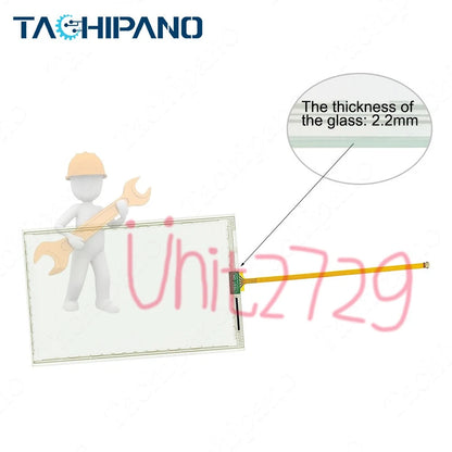 1SET for 2711P-T9W22D9P Glass Panel with Front Overlay Film Touch Screen #un