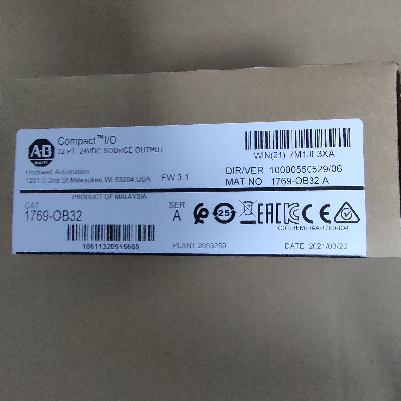 Allen-Bradley CompactLogix 32V DC Module 1769-OB32 - ALLEN-BRADLEY