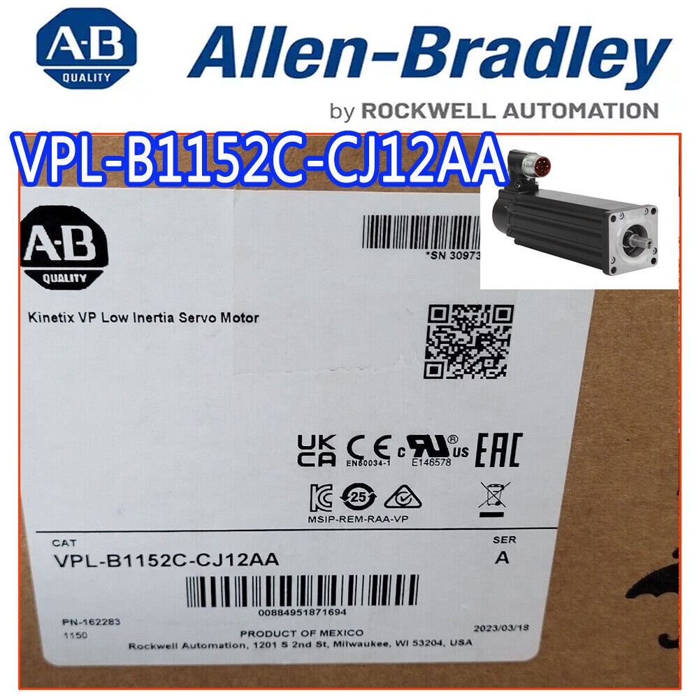 Allen Bradley VPL-B1152C-CJ12AA 480V AC Kinetix VP Servo Motors, High-Performance Industrial Motor with 12AA Encoded Controller - ALLEN BRADLEY