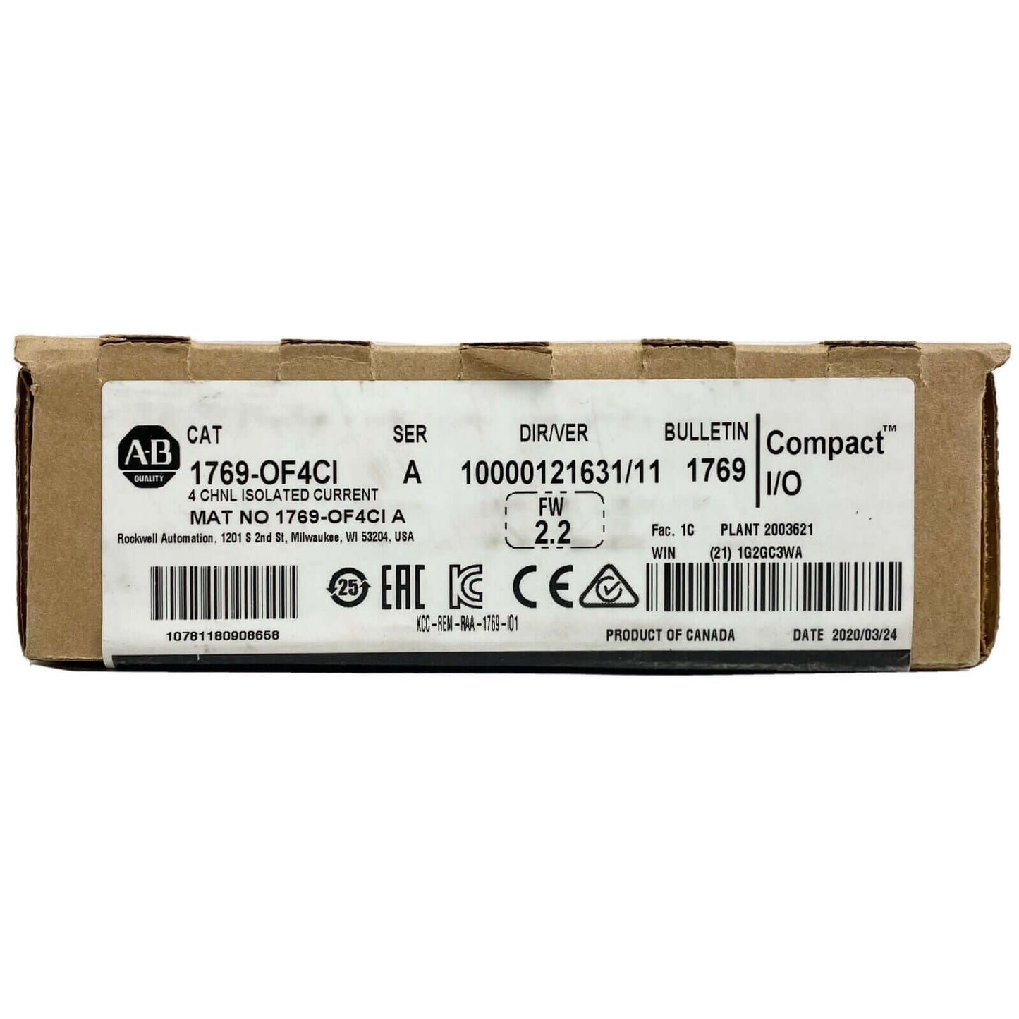 Allen Bradley 1769-OF4CI CompactLogix 4ch Isolated Current Module - ALLEN BRADLEY