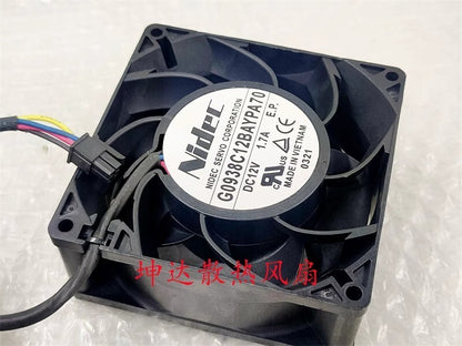 Nidec G0938C12BAYPA70 DC12V 1.7A 4-Pin Server Cooling Fan