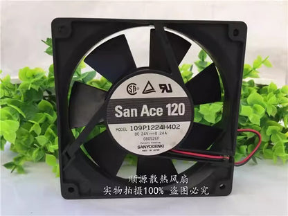 Sanyo 109P1224H402 DC24V 0.24A 120*120*25MM 2-Wire Inverter Cooling Fan