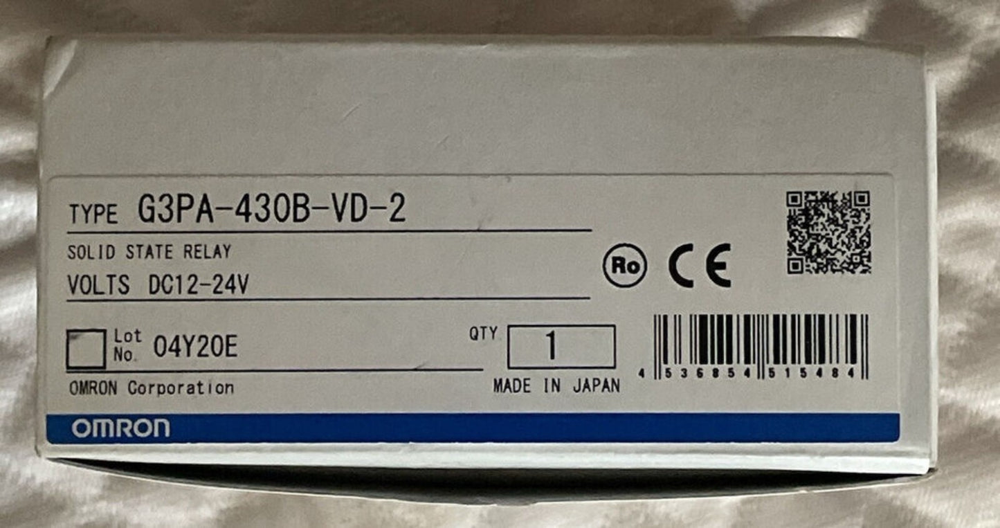 QTY:1 For Omron G3PA-430B-VD-2 Solid State Relay 50/60Hz 200-480VAC 30A