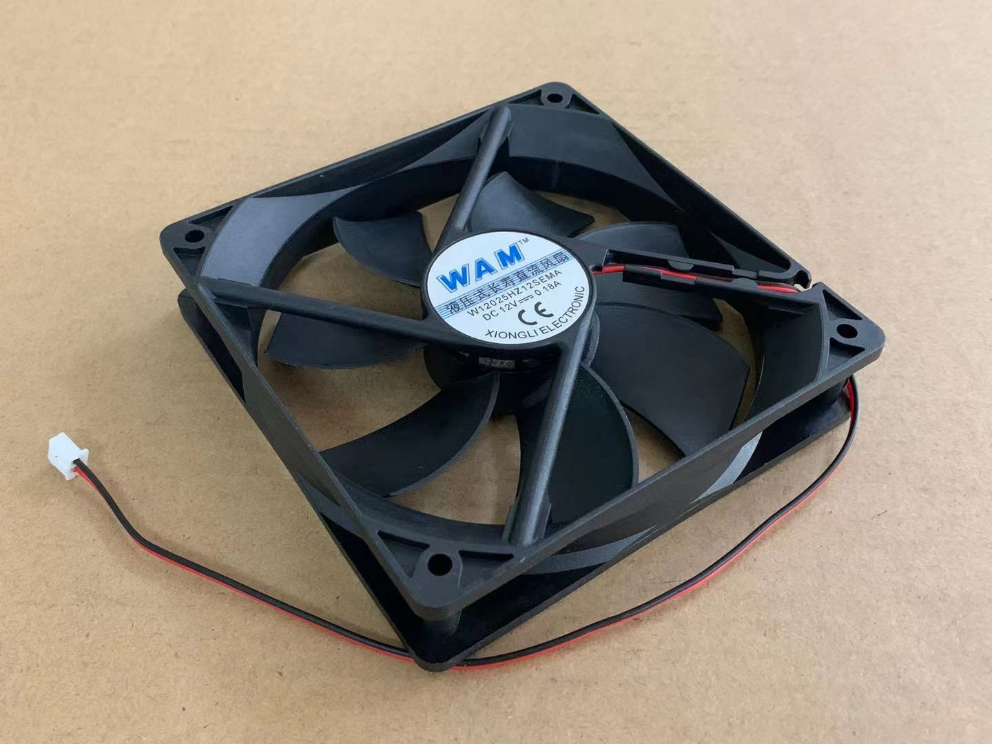 new 1pcs WAM W12025HZ12SEMA 12V 0.18A 12 cm 2-wire silent bearing cooling fan
