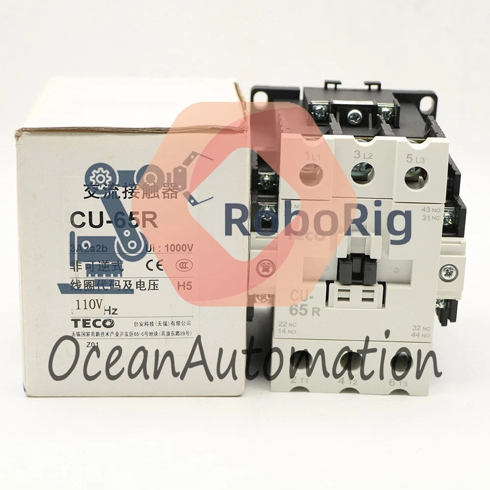 TECO CU-65R Magnetic Contactor 100 Amp, 3 Phase, 110V Coil 3A2a2b