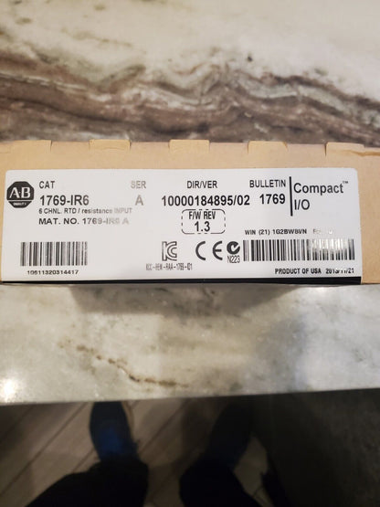 Allen-Bradley 1769-IR6 CompactLogix Input Module RTD Factory Sealed (Model: 1769-IR6) - ALLEN-BRADLEY