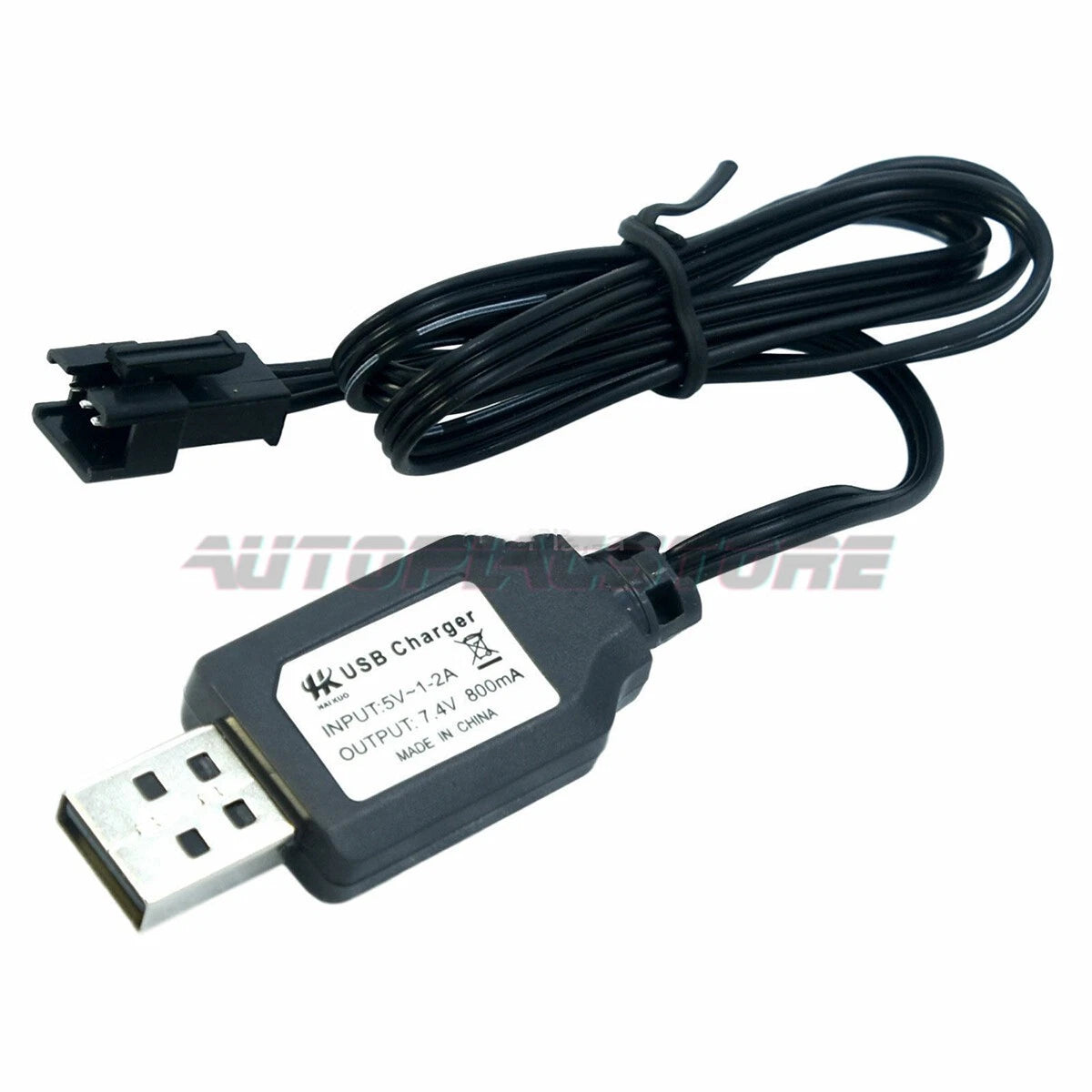 for LiPO Li-Ion RC Toys Battery 7.4V 800mA USB Charge Cable SM-3P positive plug