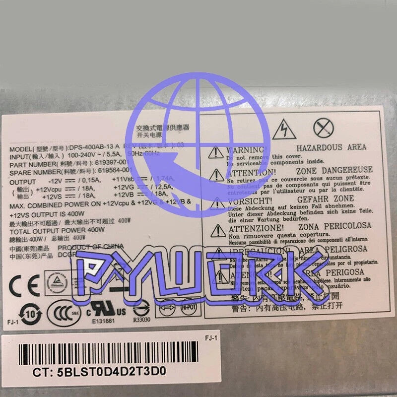 For Z210 Z220 CMT DPS-400AB-13A 619397-001 619564-001 400W Power Supply#