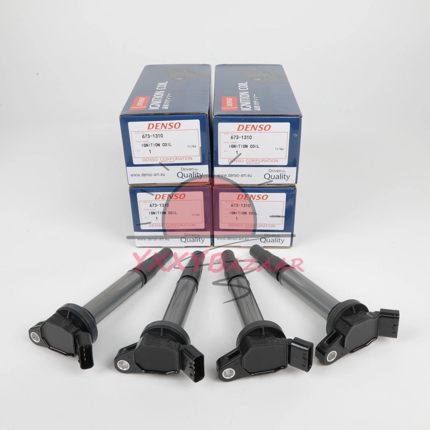 4PC Ignition Coil DENSO For Denso 90919-02258 673-1310 Corolla Prius 1.8L
