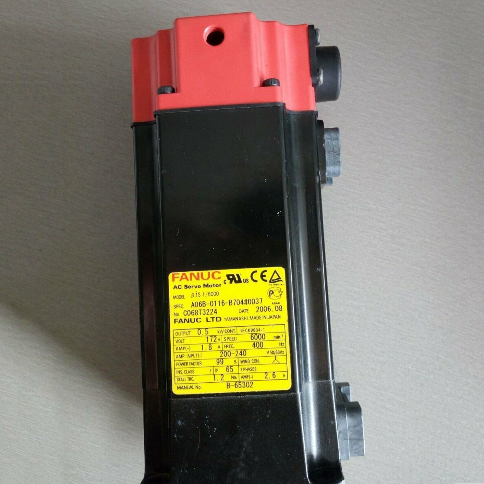 used One  Fanuc A06B-0116-B704#0037 Servo Motor Tested in Good Condition