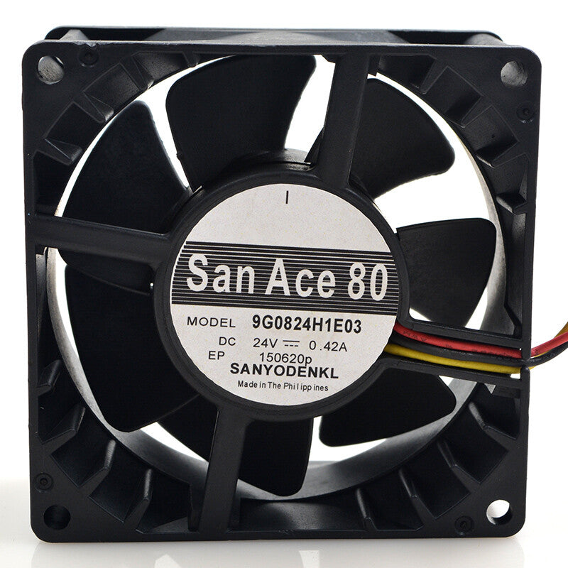 1pcs Sanyo 9G0824H1E03 8038 24V 0.42A 3-wire cooling fan