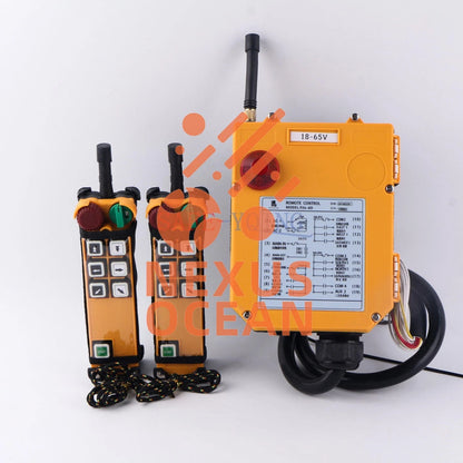 2 Emitter +1 Receiver Hoist Crane Radio Wireless Remote Control F24-6D 18~65V