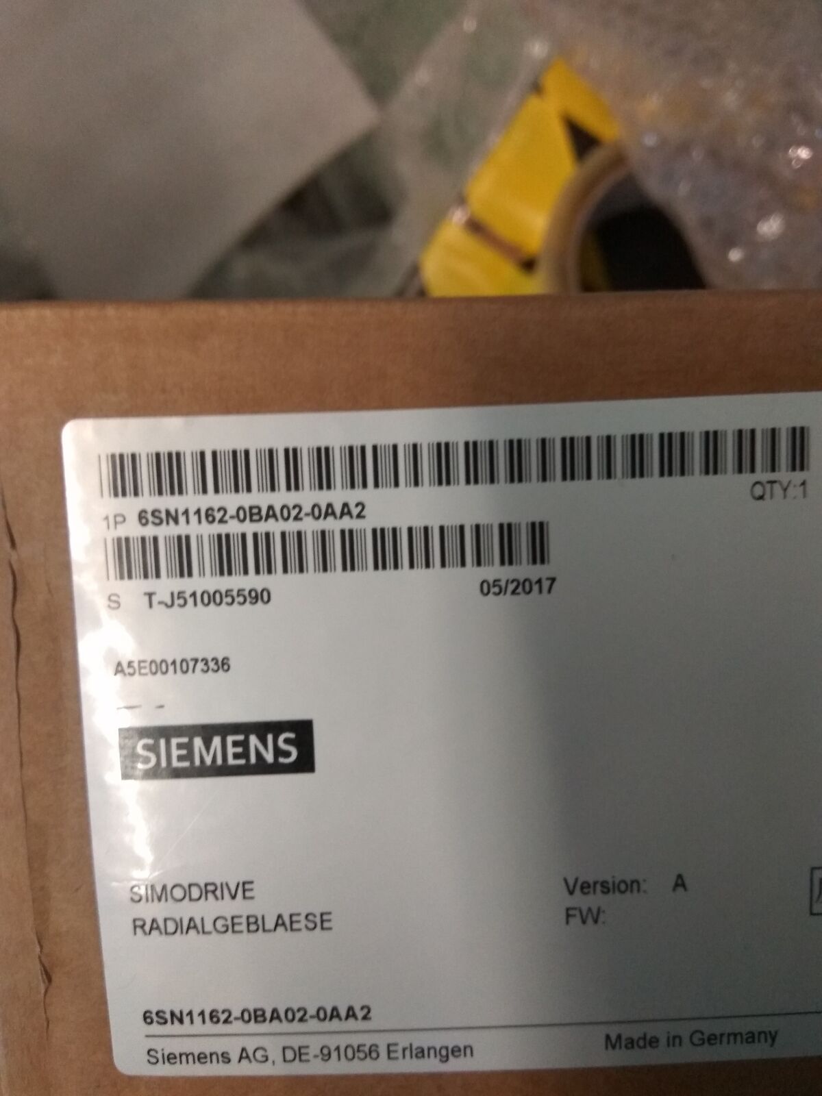 new 1PCS  SIEMENS Module built-in fan 6SN1162-0BA02-0AA2 FAST SHIP