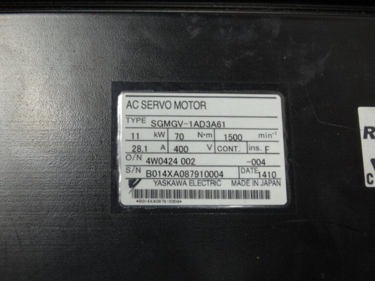 SGMGV-1AD3A61 SERVO MOTOR - YASKAWA ELECTRIC