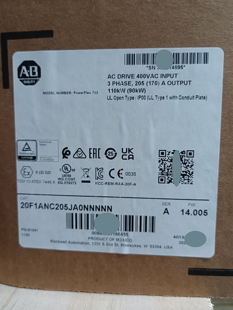 NEW Allen Bradley 20F1ANC205JA Air Cooled 753 AC Drive - ALLEN BRADLEY
