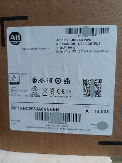 NEW Allen Bradley 20F1ANC205JA Air Cooled 753 AC Drive - ALLEN BRADLEY