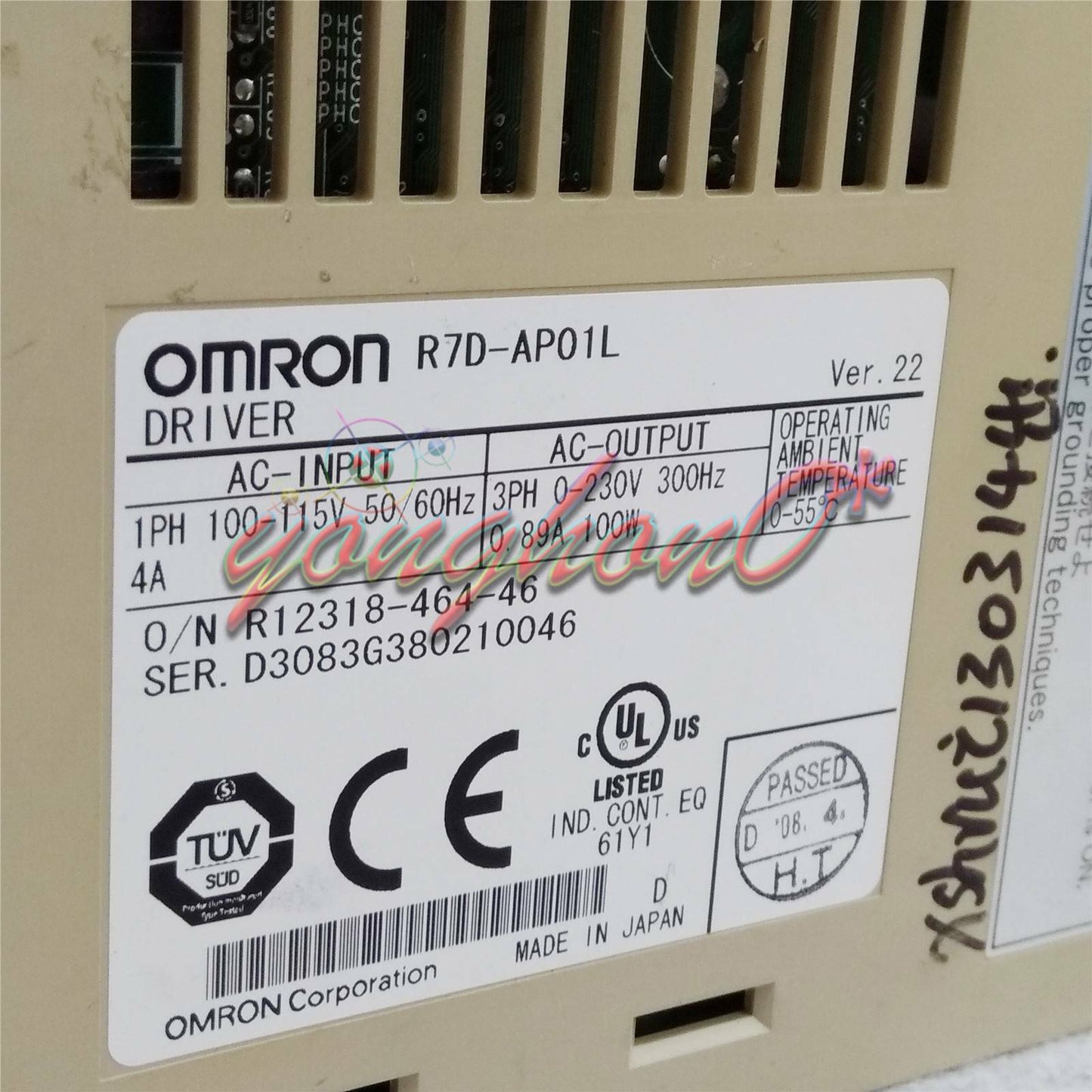 Used Omron Servo Drive R7DAP01L - OMRON