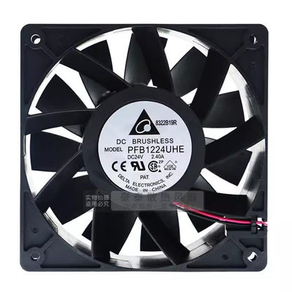 Delta PFB1224UHE 12038 DC24V 2.4A 12CM 2-Wire Inverter Cooling Fan