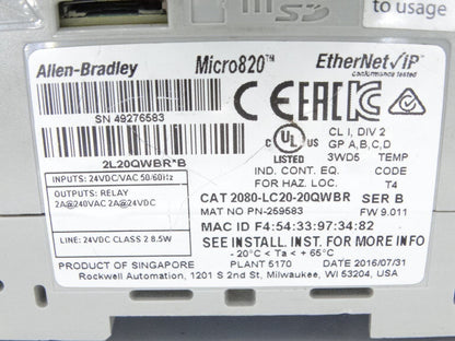 Allen Bradley 2080-LC20-20QWBR PLC Module - ALLEN BRADLEY
