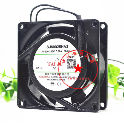 SANJUN SJ8025HA2 8025 AC220-240V 0.06A 8CM Ball Cooling Fan