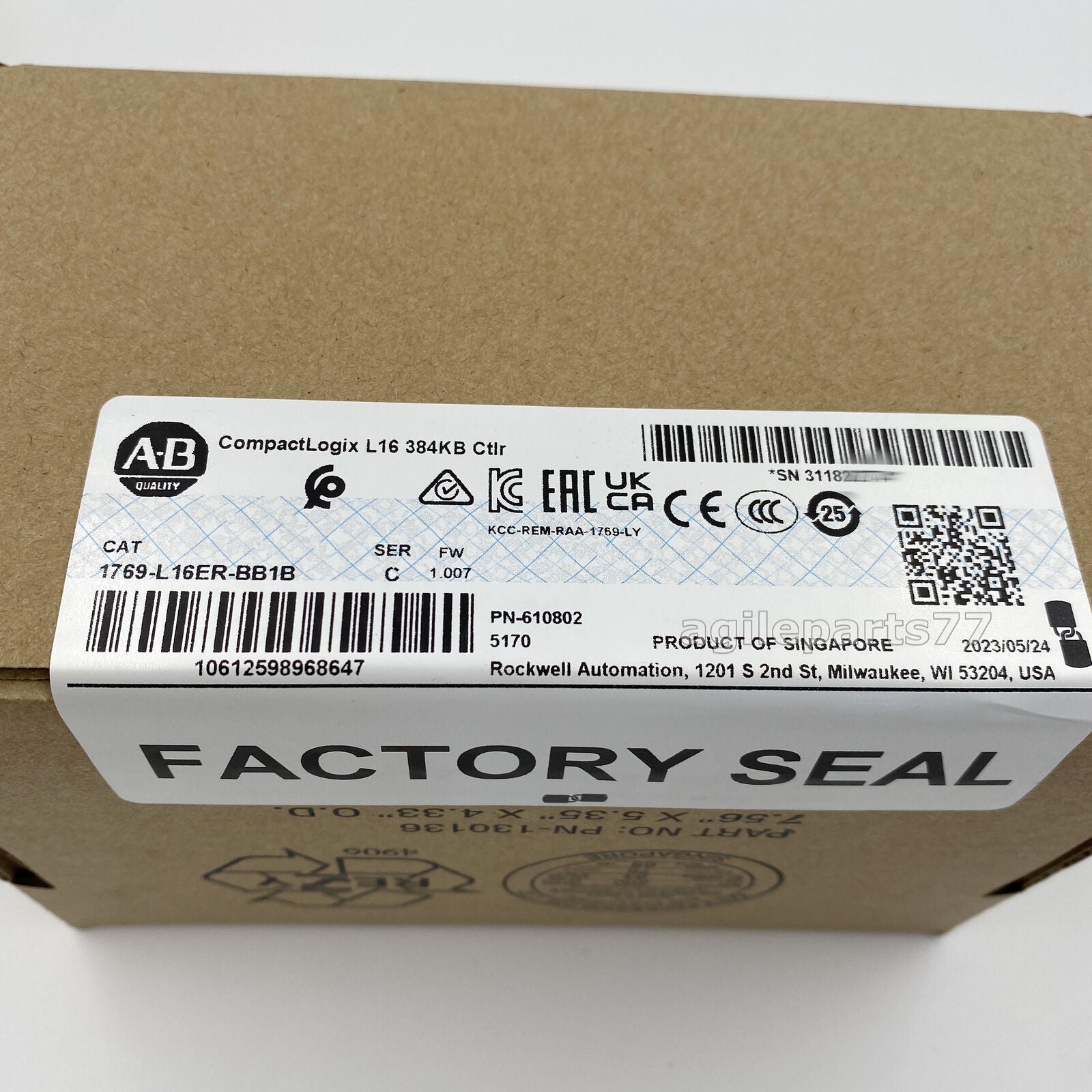 New Sealed Allen-Bradley 1769-L16ER-BB1B CompactLogix 384KB Controller - ALLEN-BRADLEY