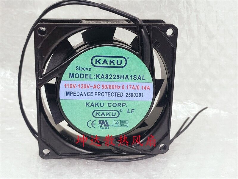 new 1 pcs KAKU Fan KA8225HA1SAL AC110V-120V 8025 8cm aluminum frame cabinet fan - KAKU