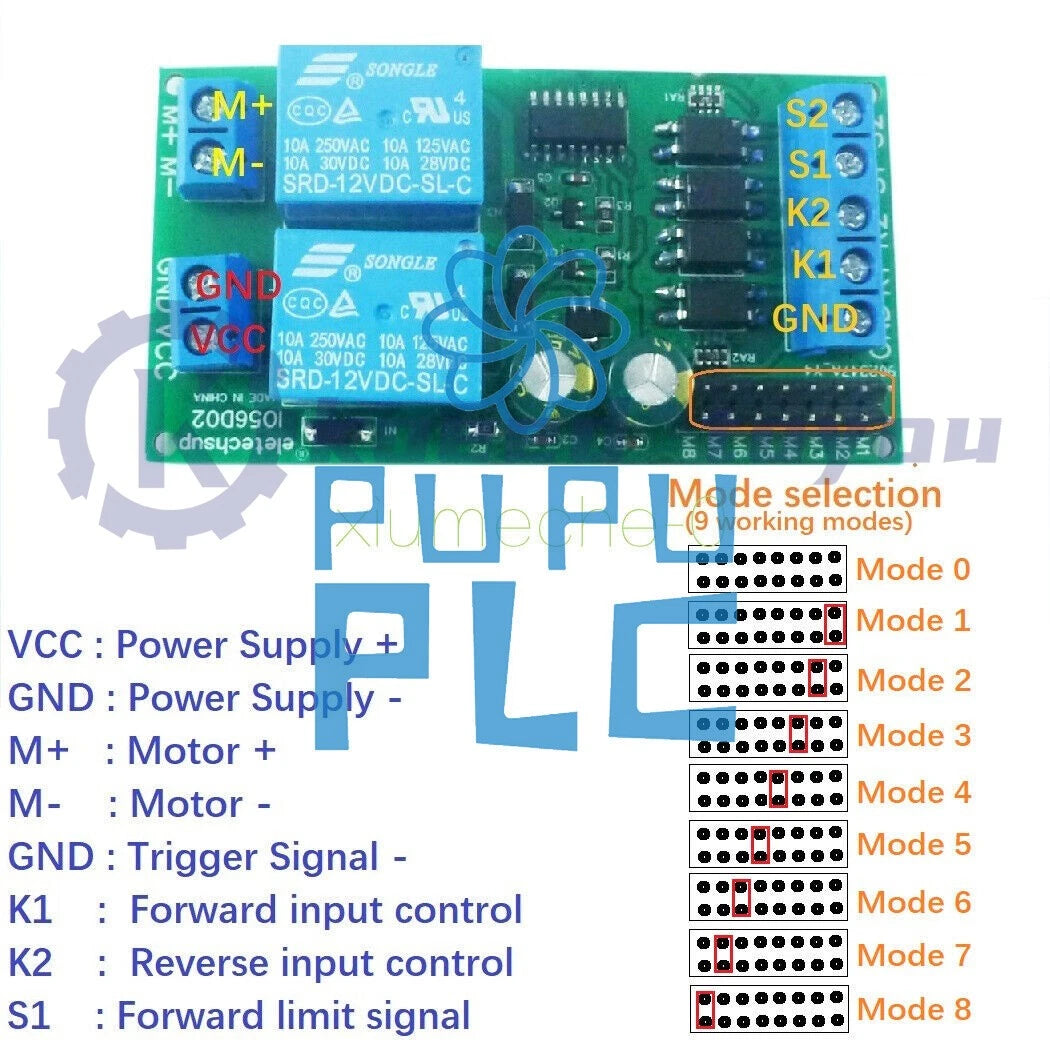 1PC DC 12V Motor Controller Relay Board Forward Reverse Control Limit Start Stop