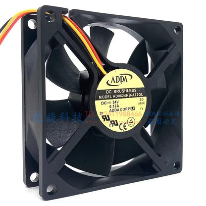 ADDA AD0824HB-A72GL DC24V 0.16A 3-Wire Silent Inverter Cooling Fan