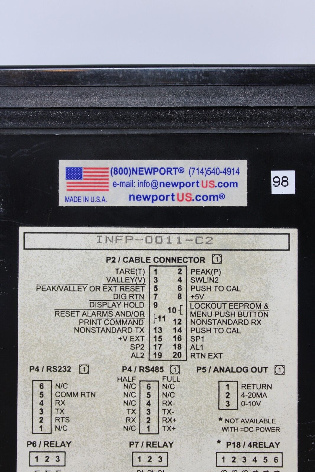 used port Electronics INFP-0011-C2 Digital Panel Meter - INFP