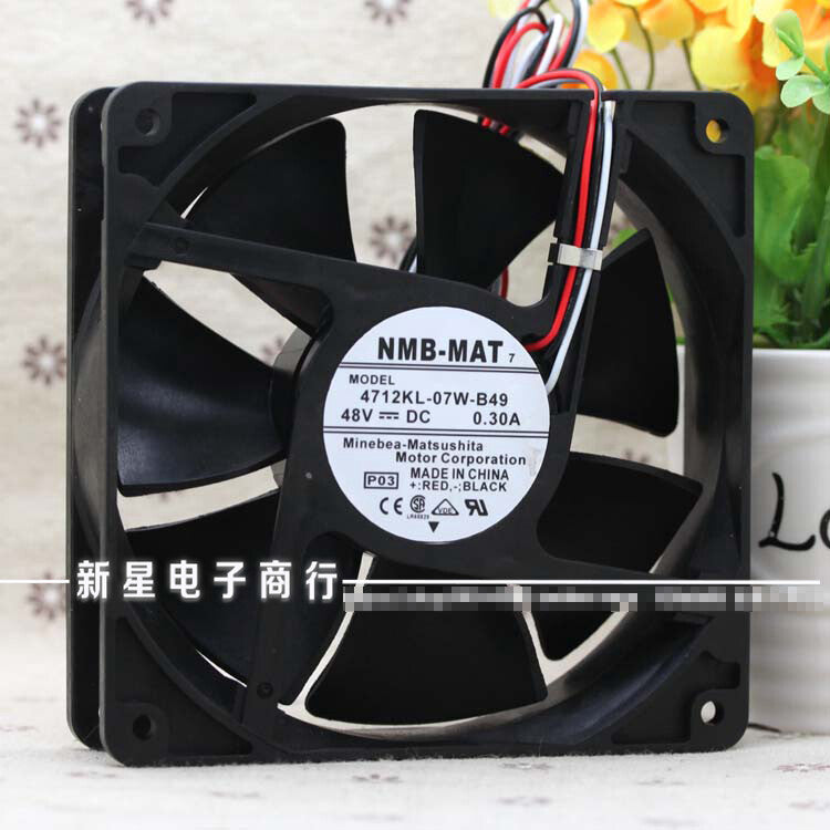 1pcs NMB 4712KL-07W-B49 48V 0.30A 12cm 12032 inverter chassis fan 3pin
