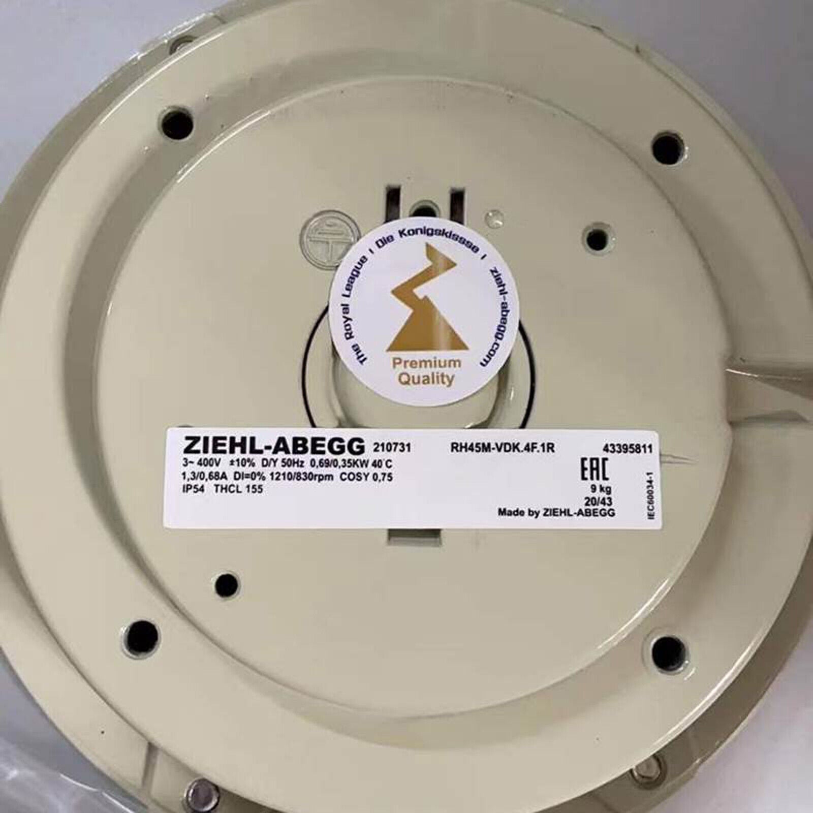 new 1PC  ZIEHL-ABEGG Centrifugal Fan RH45M-VDK.4F.1R FAST SHIP#XR