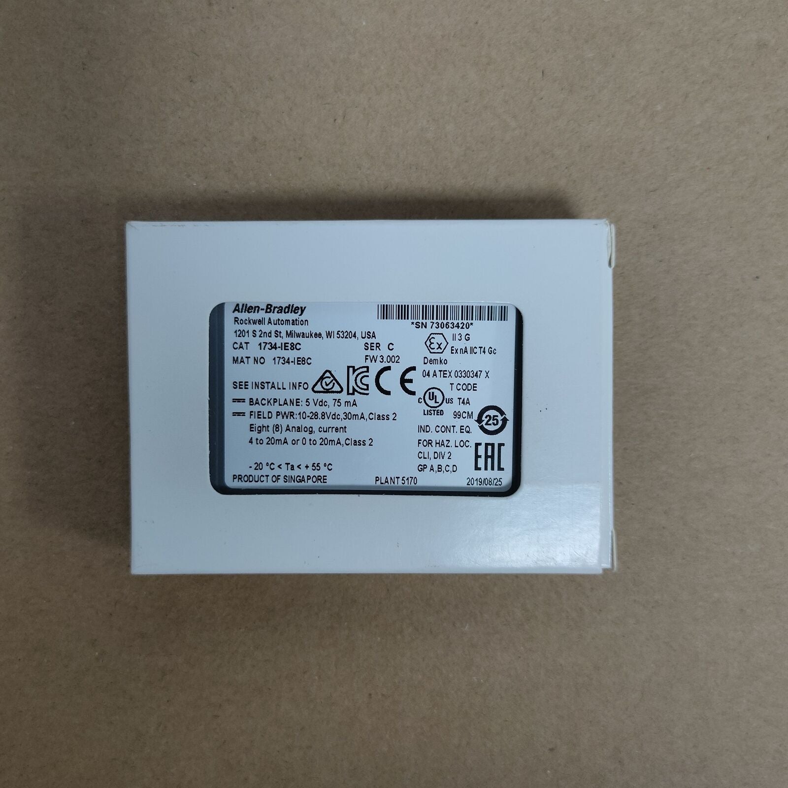 New AB 1734-IE8C POINT 8 Input Module - KOEED