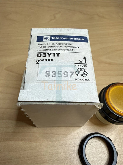 ! Telemecanique D3Y1Y Illuminated PB Operator Pushbutton 026383 Yellow