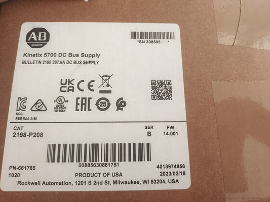 2198 P208 Kinetix 5700 DC Bus Power Supply A-B New Sealed - KINETIX