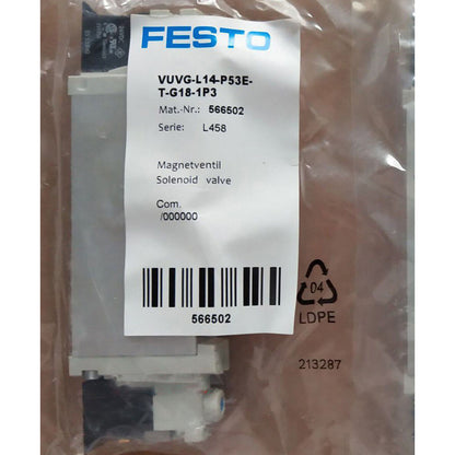 New FESTO 1Pc Solenoid Valve VUVG-L14-P53E-T-G18-1P3 | High-Quality Industrial Valve | FESTO Quality | Industrial Flow Control | FESTO Volumetric Flow | FESTO Pressure Regulation - FESTO