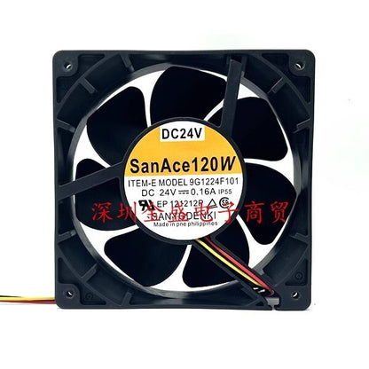 Sanyo 9G1224F101 12038 DC24V 0.16A 120*120*38MM 3-Wire Inverter Cooling Fan