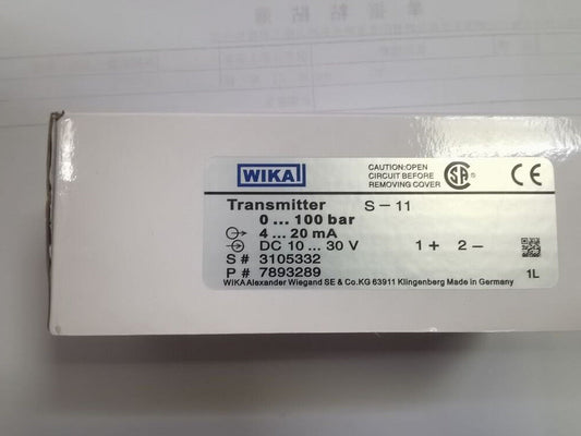 Wika S-11 100Bar Pressure Transmitter – Industrial Pressure Gauge - WIKA