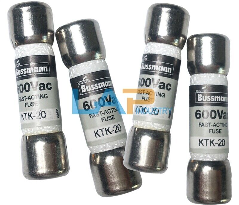 10PCS Bussmann KTK-20 Fuses 20A 600V - Box of 10 - BUSSMANN