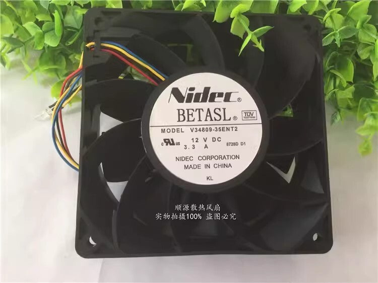 Nidec V34809-35ENT2 DC12V 3.3A 120*120*38MM 4-Wire Silent Cooling Fan
