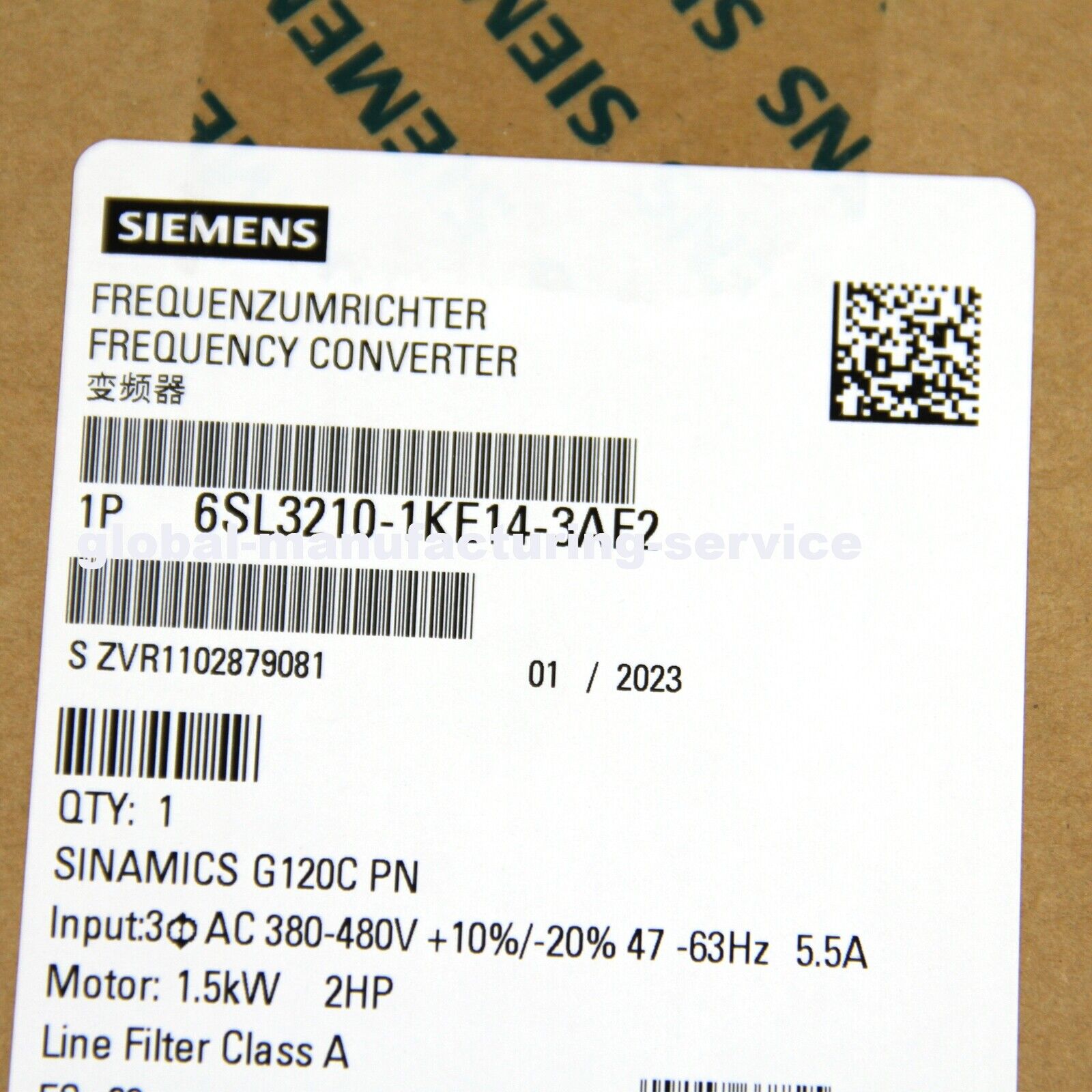 new  Siemens SINAMICS G120 6SL3210-1KE14-3AF2