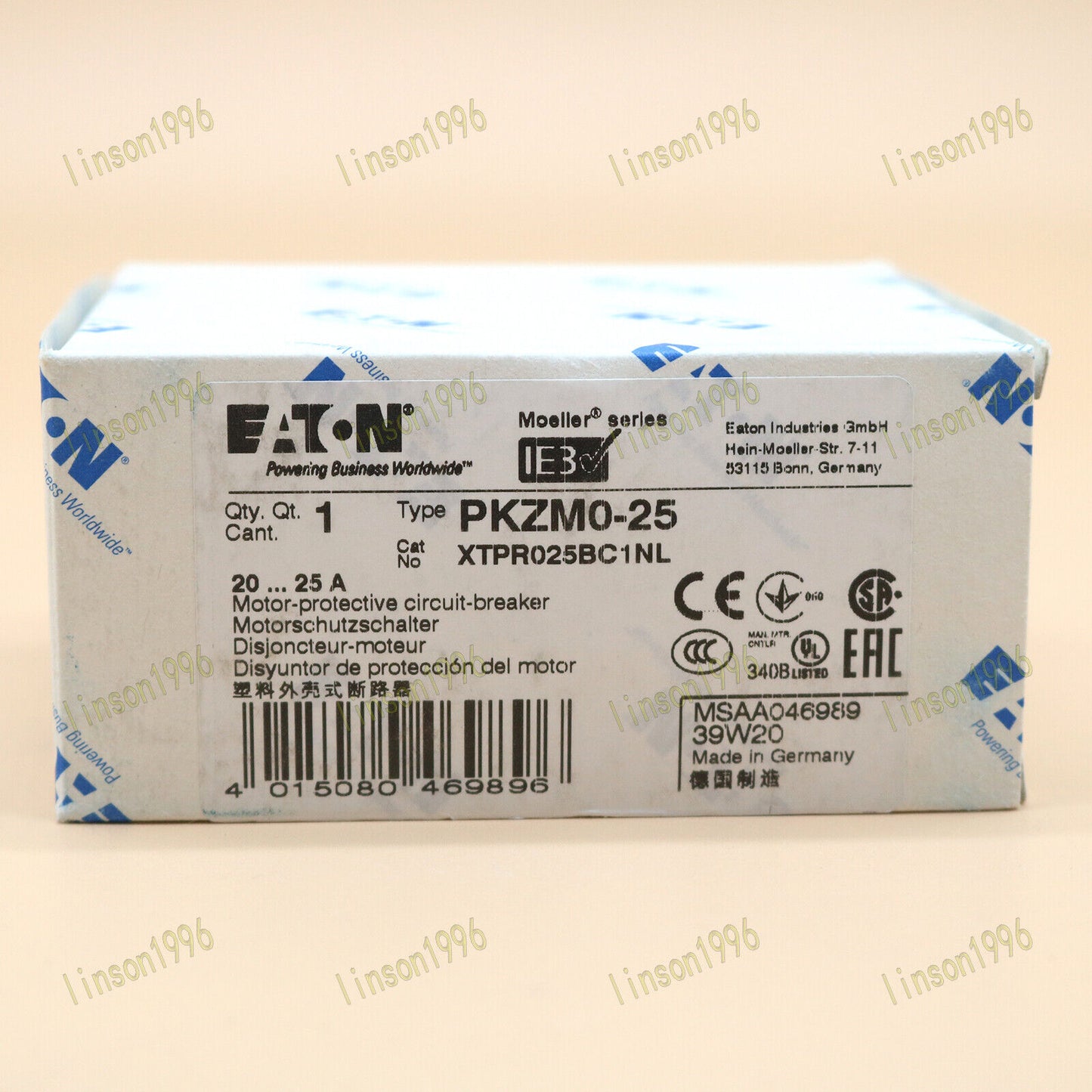 Eaton 25A Magnetic Circuit Breaker PKZM0-25 - EATON