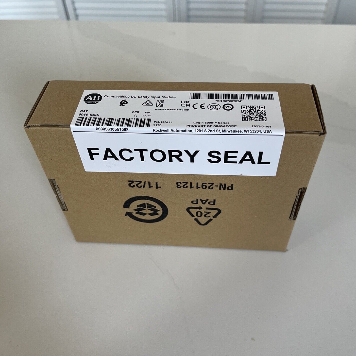 Sealed Allen Bradley 5069-IB8S Ser A Safety Input Module - ALLEN BRADLEY