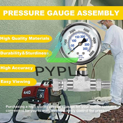 For Titan Airless Paint Sprayer 440 540 640 Etc. Pressure Gauge Assembly 730397