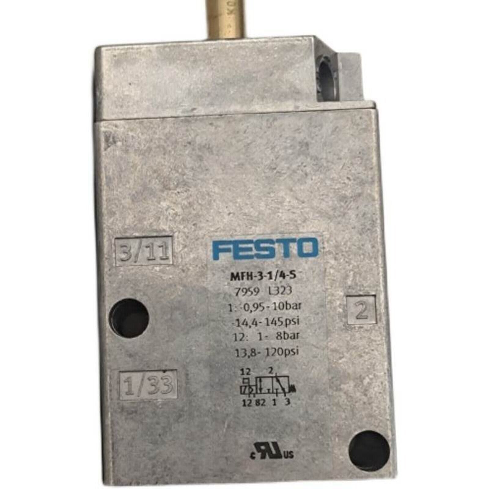 new  FESTO MFH-3-1/4-S 7959 PLC Solenoid Classic Valve 230VDC 240VAC