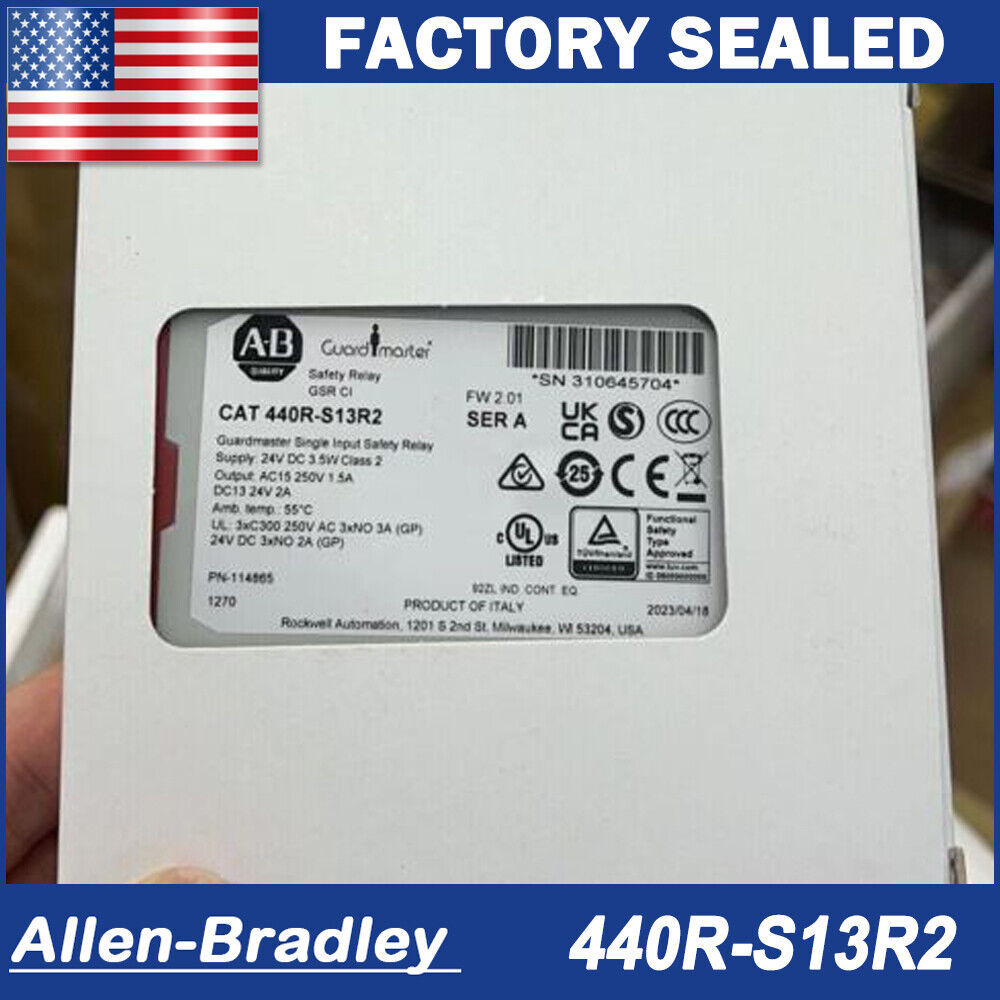 Factory Sealed AB 440R-S13R2 Guardmaster Safety Relay Module - GUARDMASTER