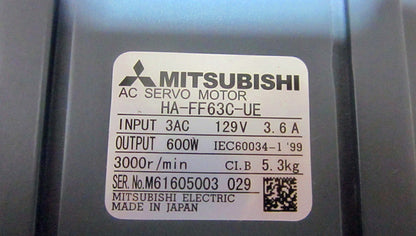 1PC MITSUBISHI AC SERVO MOTOR HA-FF63C-UE FREE