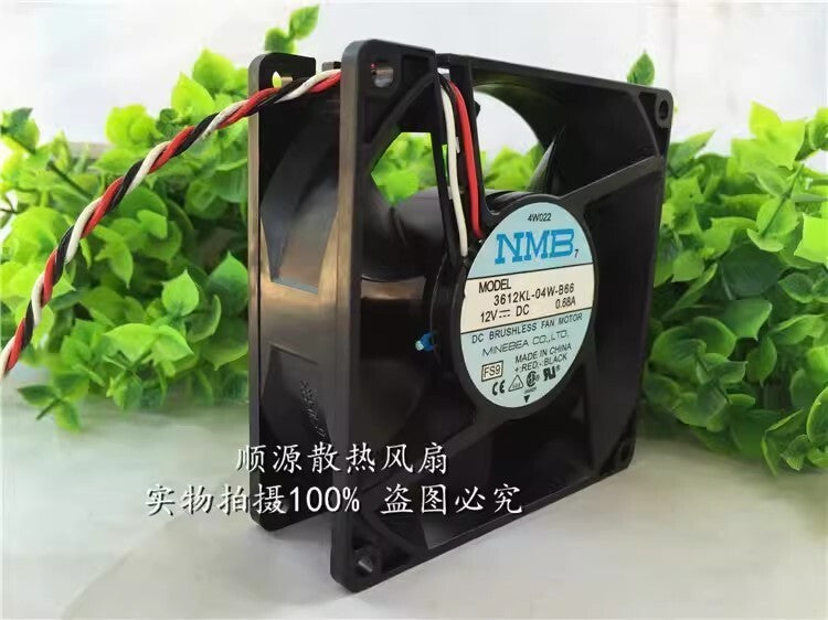 NMB 3612KL-04W-B66 DC12V 0.68A 90*90*32MM 3-Wire Server Cooling Fan