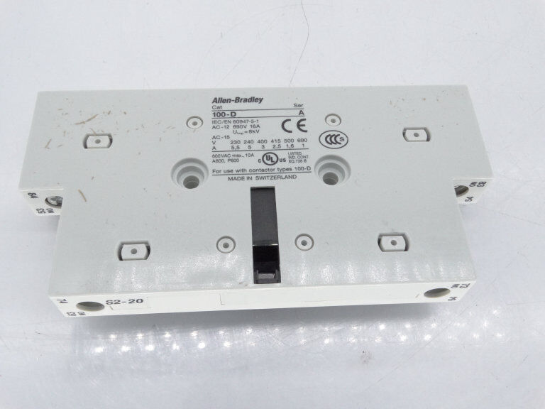 Allen Bradley 100-DS2-20 A Contact Block - ALLEN BRADLEY